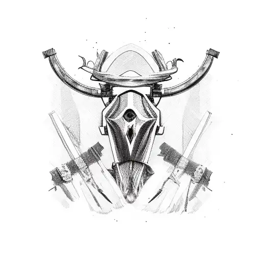 cross welding an hunting  tattoo design idea