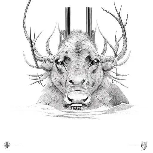 cross welding an hunting  tattoo design idea
