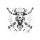 cross welding an hunting  tattoo design idea