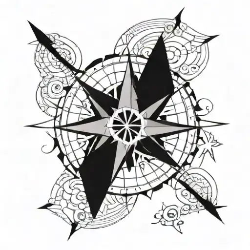 A geometric design of a compass rose, representing your dedication to guiding and providing for your family's future tattoo design idea