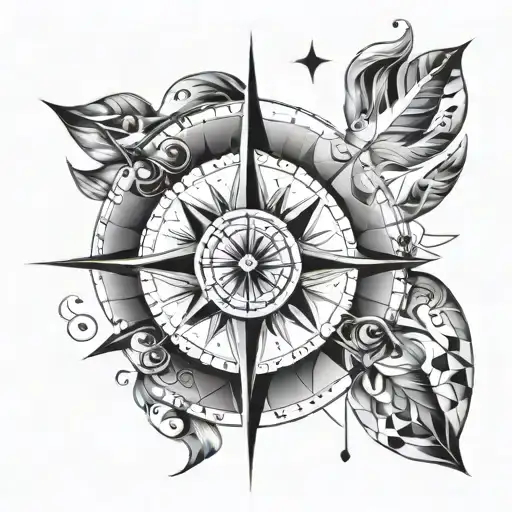 A geometric design of a compass rose, representing your dedication to guiding and providing for your family's future tattoo design idea