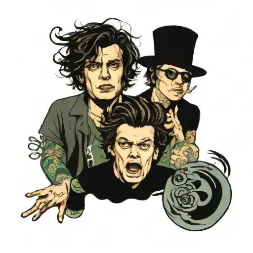 Harry Styles, Blink 182, and Green Day tattoo design idea