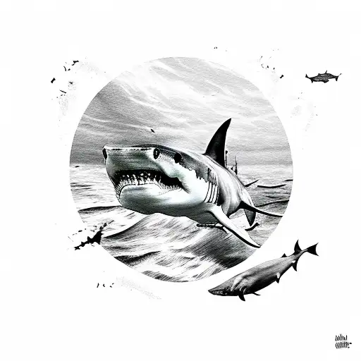 Great White shark pencil drawing