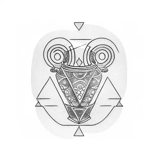 old greek vase tattoo design idea