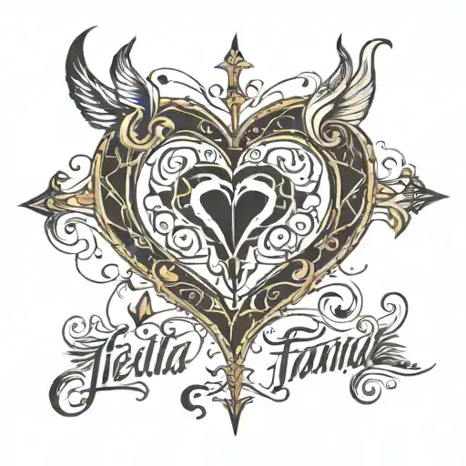 want the name Leila and Fatima in a style that looks like a heartbeat  tattoo design idea