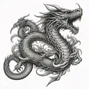 dragon tattoo wrapped around arm and chest tattoo tattoo design idea
