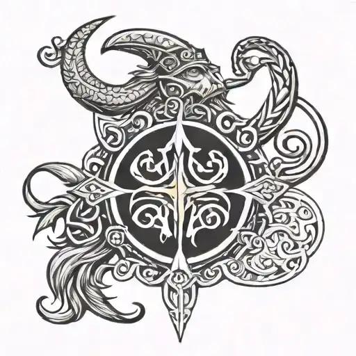 vikings symbols tattoo design idea