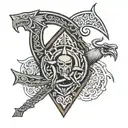 vikings symbols tattoo design idea