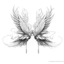 horizontal wings  tattoo design idea