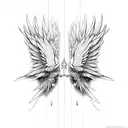 horizontal wings  tattoo design idea