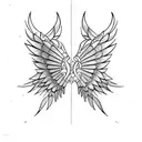 horizontal wings  tattoo design idea