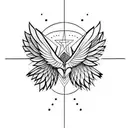 horizontal wings  tattoo design idea