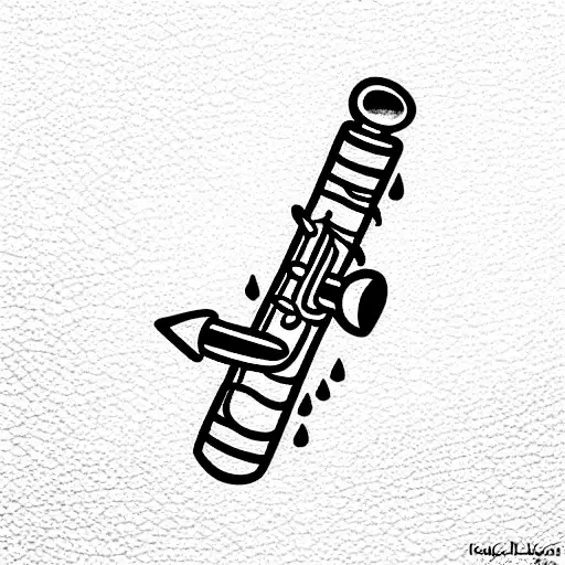 organ and clarinet tattoo design idea