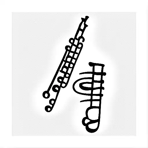 organ and clarinet tattoo design idea