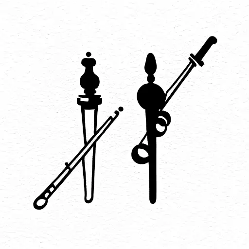 piano and clarinet tattoo design idea