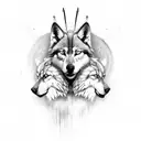 An ancient Greek warrior with a wolf companion tattoo design idea