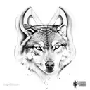 An ancient Greek warrior with a wolf companion tattoo design idea