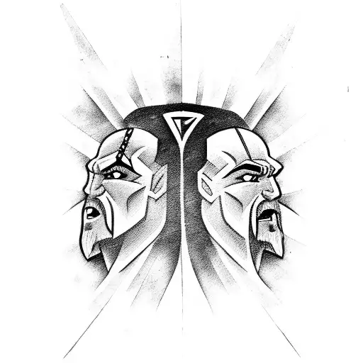 kratos vs superman tattoo design idea