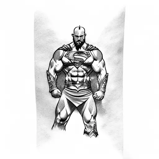 kratos vs superman tattoo design idea