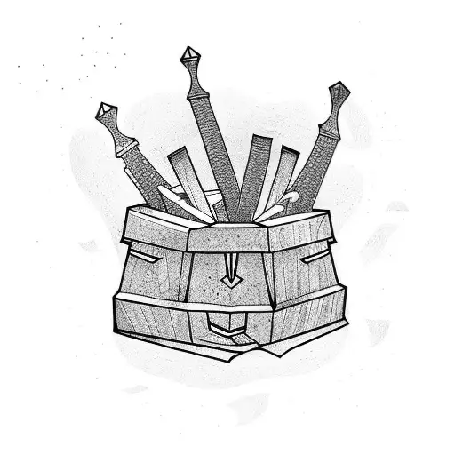 coffin tattoo design idea