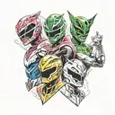 mighty morphin power rangers  tattoo design idea