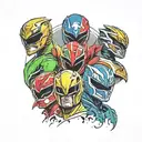 mighty morphin power rangers  tattoo design idea