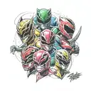 mighty morphin power rangers  tattoo design idea