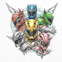 mighty morphin power rangers  tattoo design idea
