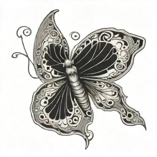 lunar moth with song lyrics intertwined tattoo design idea