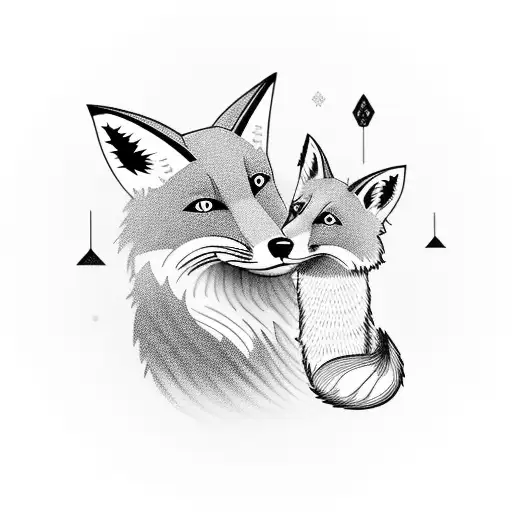 A sleeve tattoo depicting a fox in various travel scenarios, each scene representing a different aspect of the Virgo zodiac sign tattoo design idea