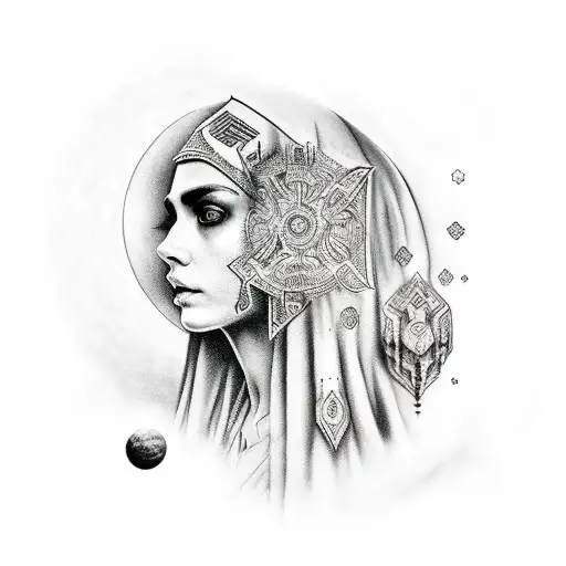 priestess of the moon tattoo design idea