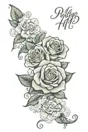 philippians 4:13 written in cursive with clouds and roses on other side  tattoo design idea