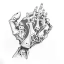 Skeleton Hand tattoo design idea