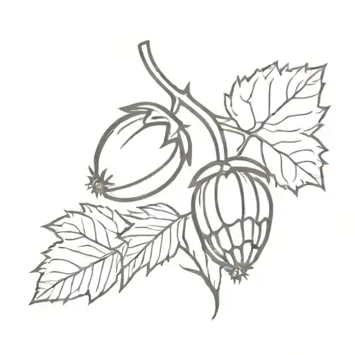  acorn and blackberry tattoo design idea
