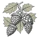 red oak acorn and blackberry tattoo design idea