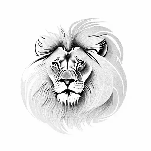 A lion head with honeycombs as its mane, representing the client's strength and devotion to their faith tattoo design idea