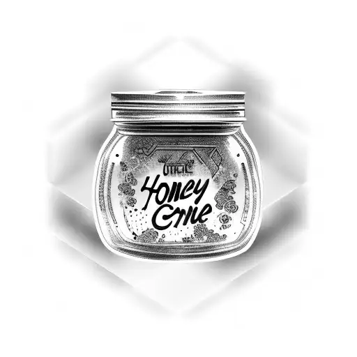 honey jar honey comb tattoo design idea