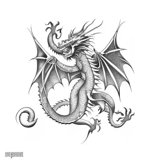 barber scissors made of dragon tattoo design idea