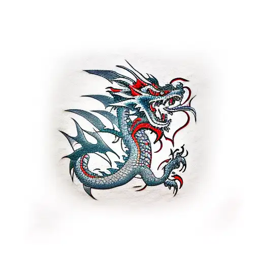 barber scissors with dragon tattoo design idea