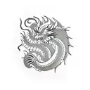 barber scissors with dragon tattoo design idea