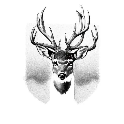 American Flag with Whitetail Deer tattoo design idea