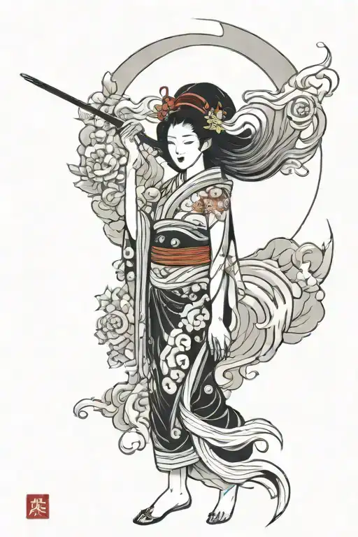 amaterasu goddess tattoo design idea