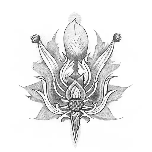 thistle tattoo design idea