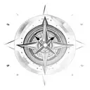 Mountains and compass tattoo design idea
