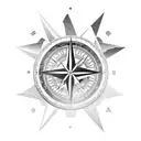 Mountains and compass tattoo design idea