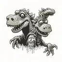 Barney the dinosaur and alf tattoo design idea