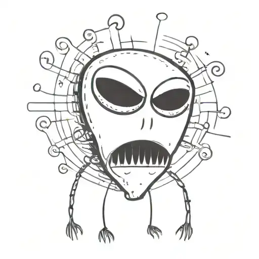 funny alien tattoo design idea