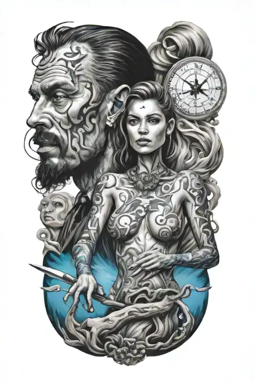 woman man freedoom tattoo design idea