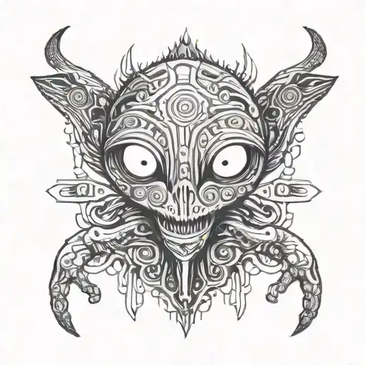funny alien tattoo design idea