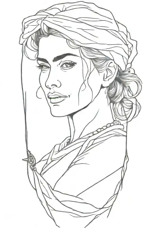Family freedom war woman kurdish tattoo design idea